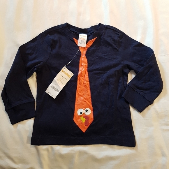 Gymboree boys 18-24 months blue shirt with turkey tie print design NWT Outlet - Picture 1 of 4